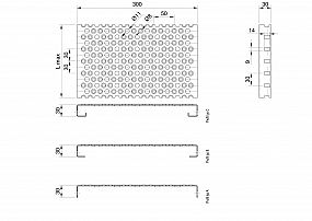Profilový perforovaný rošt PRU-300-30/2,0 - ocel-černá - 2000x300